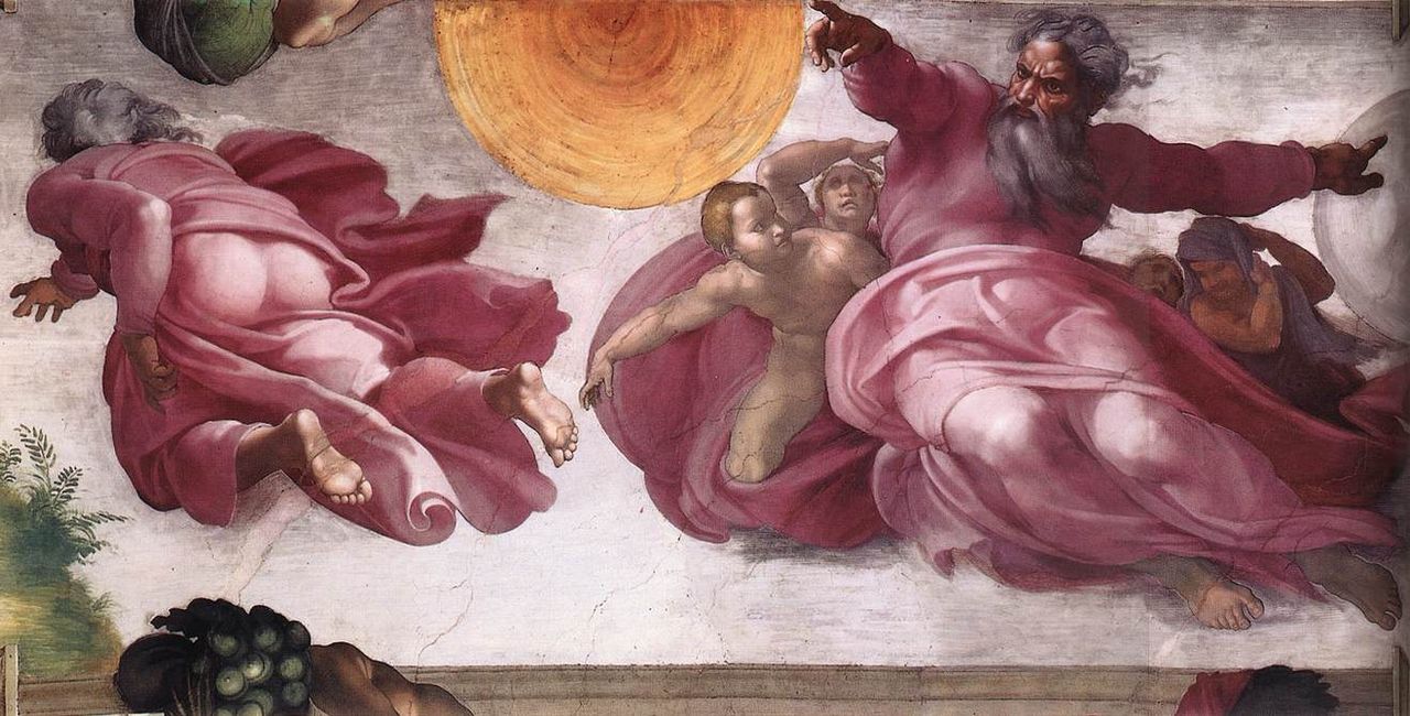 The Creation of the Sun, Moon, and Plants — Michelangelo, 1512