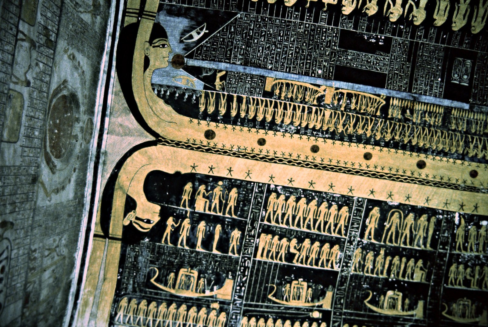 Nut, the sky goddess, arched over the world — tomb of Ramesses V–VI (KV9)