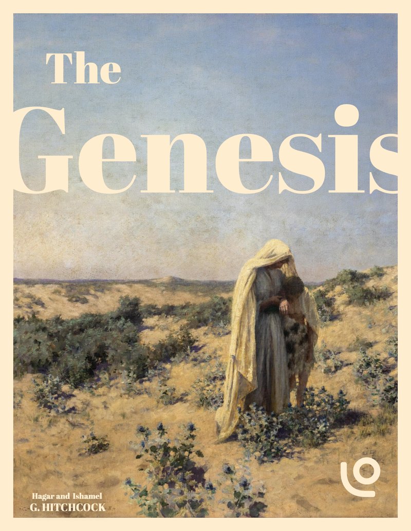The Genesis — Library Origin poster, after Hagar and Ishmael by G. Hitchcock